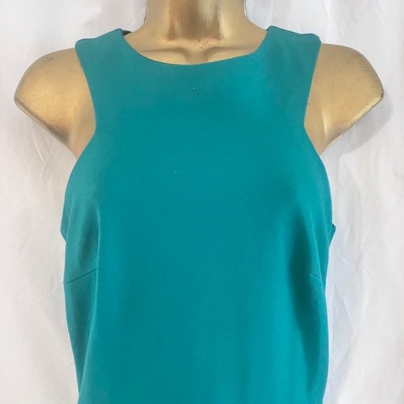 Zara Trafaluc Teal Bodycon Halter Neck Racerback Asymmetrical Mini Dress - Picture 3 of 7